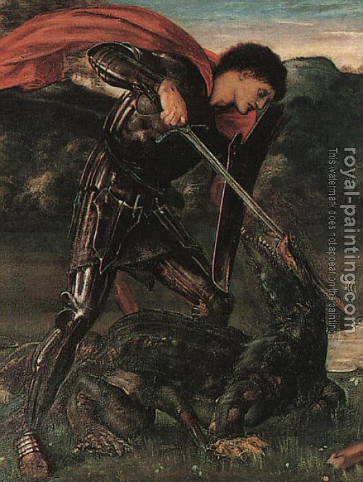 Sir Edward Coley Burne-Jones : St. George Kills the Dragon, detail